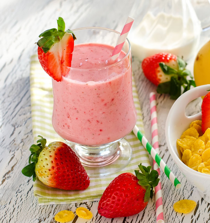 Smoothie banane fraise vitaminé