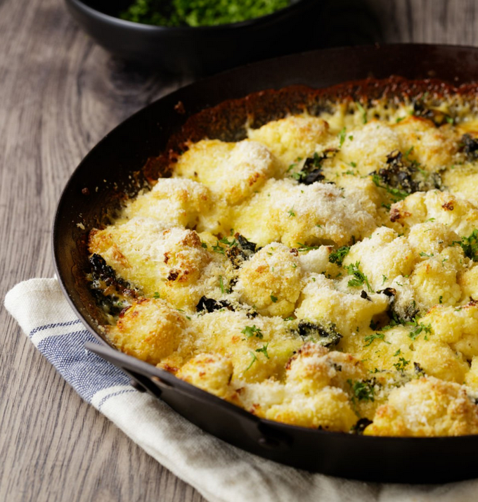 Gratin de chou-fleur au jambon
