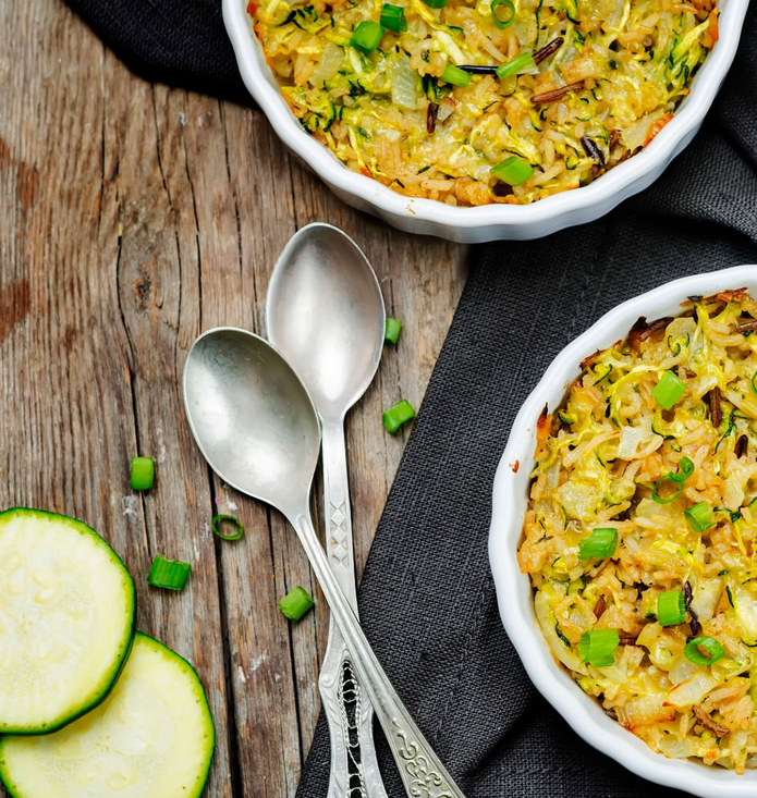 Gratin de courgettes et riz
