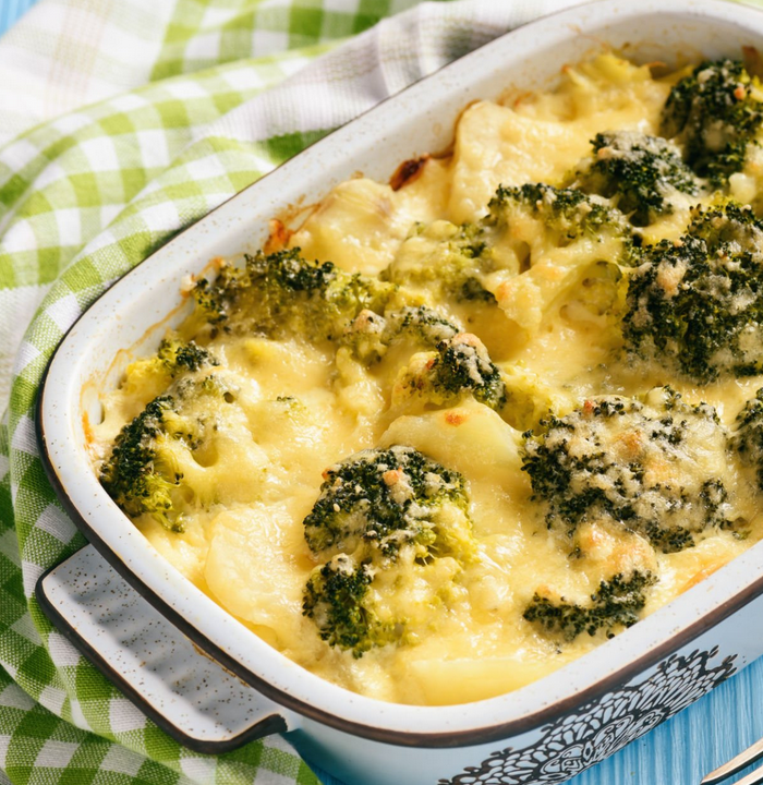 Gratin de brocolis et jambon