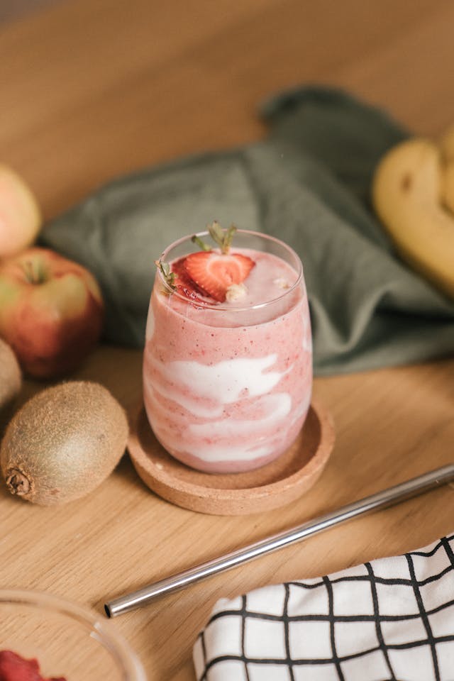 Smoothie banane et fraise